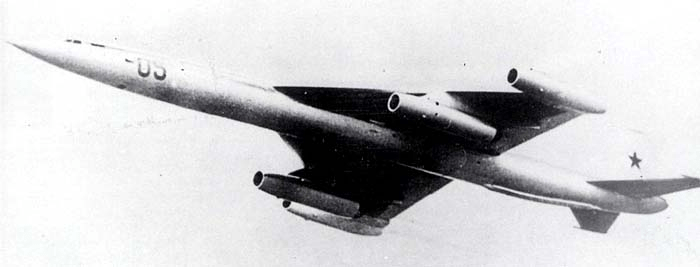 The Myasishchev M-50 in flight
