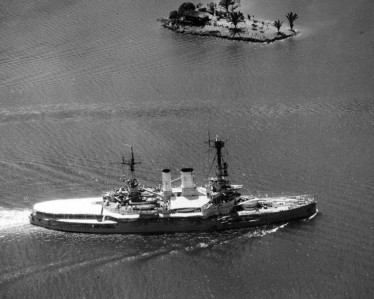 March 1938 Schlesien passing through the Panama Canal