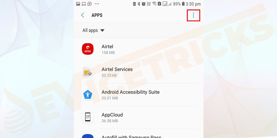 Now click on the three vertical dots.