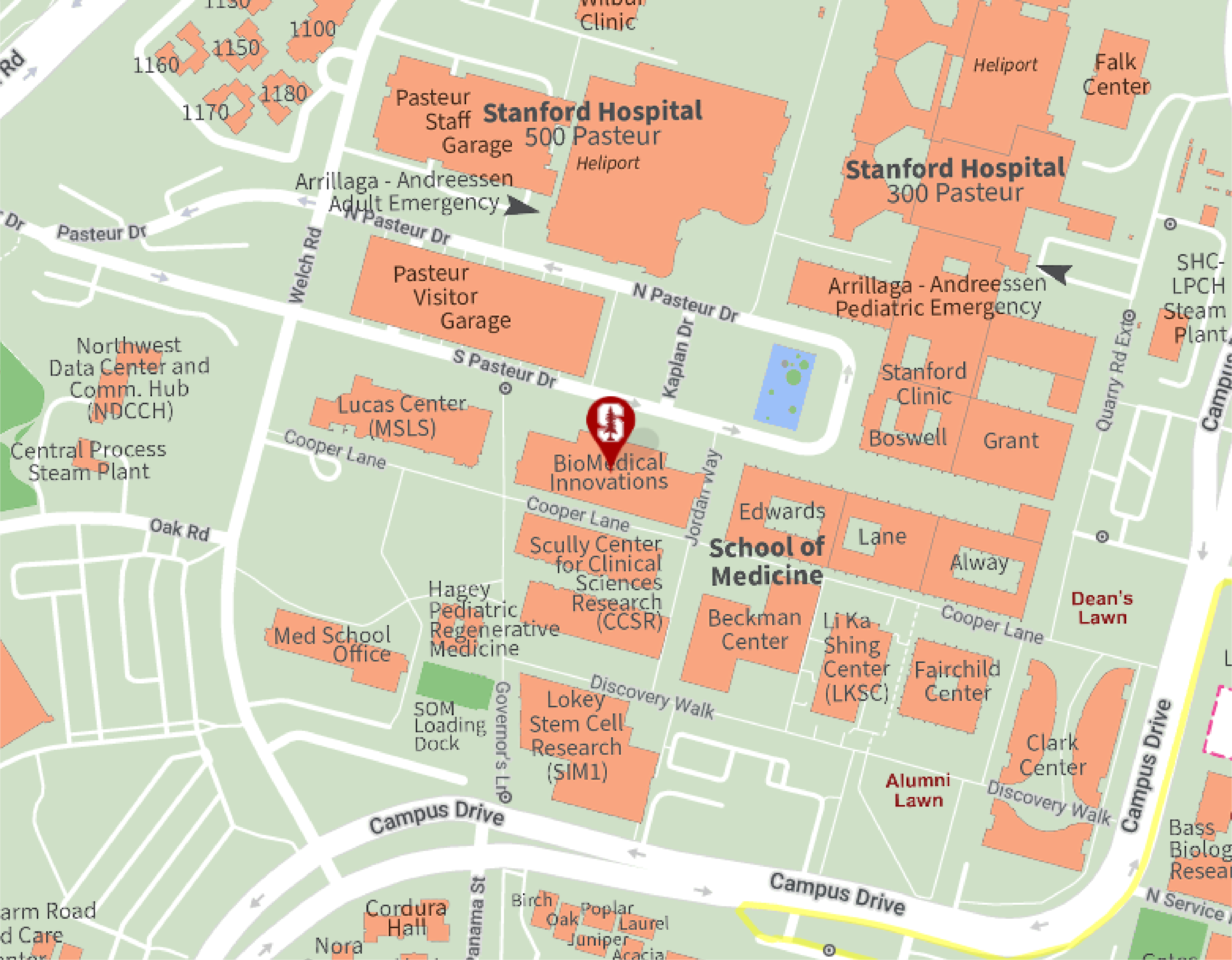 Qiu Lab Stanford BMI Campus Map 