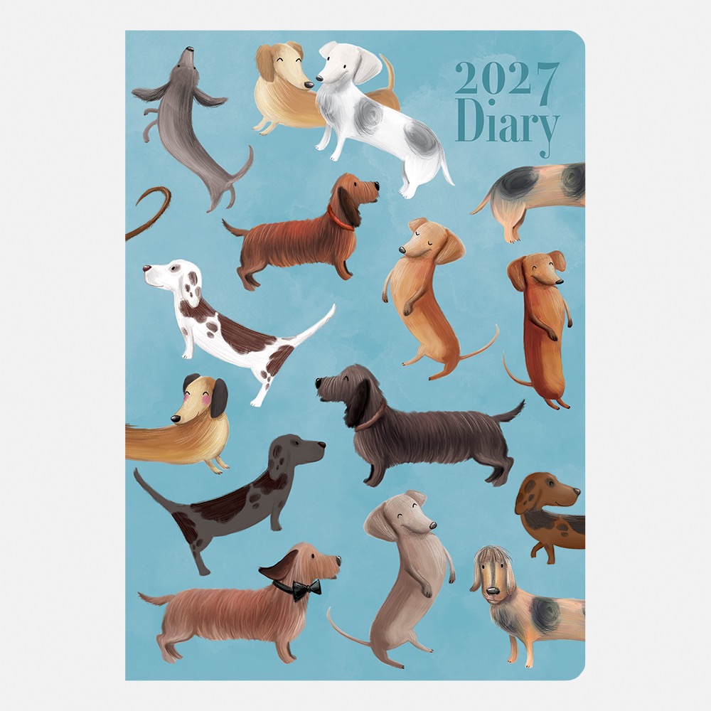 2027 dachshund sausage dog desk diary