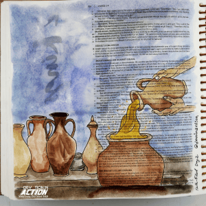 Day 2: The Widowed Mother’s Oil - 2 Kings 4:1-7
 Bible Art Journaling Entry