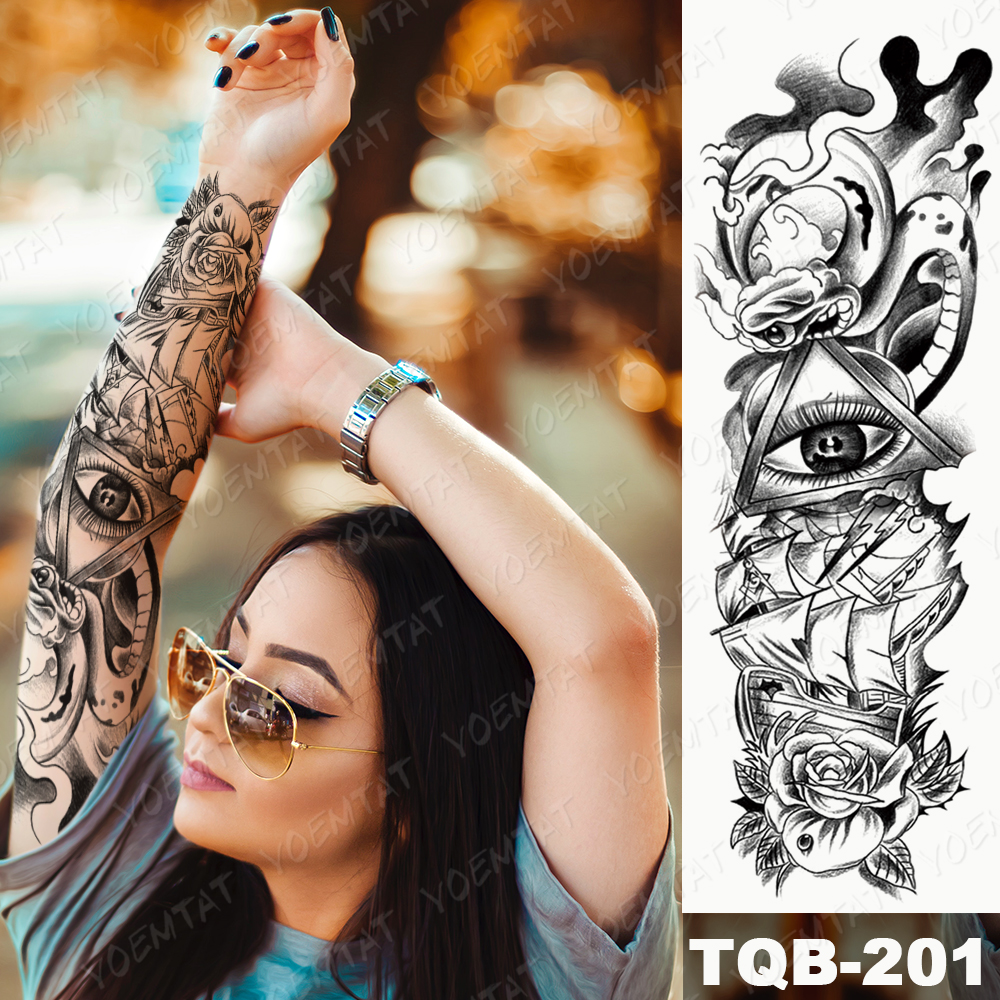 Acquista Grande Manica A Braccio Tatuaggio Nero Maori Totem Impermeabile Tasto Temporaneo Autoadesivo Tribale Fiamma Corpo Art Full Falso Tatoo Donne Uomini A 23,64 € Dal Changdou81 | It.dhgate.com 1000_x_1000_jpg