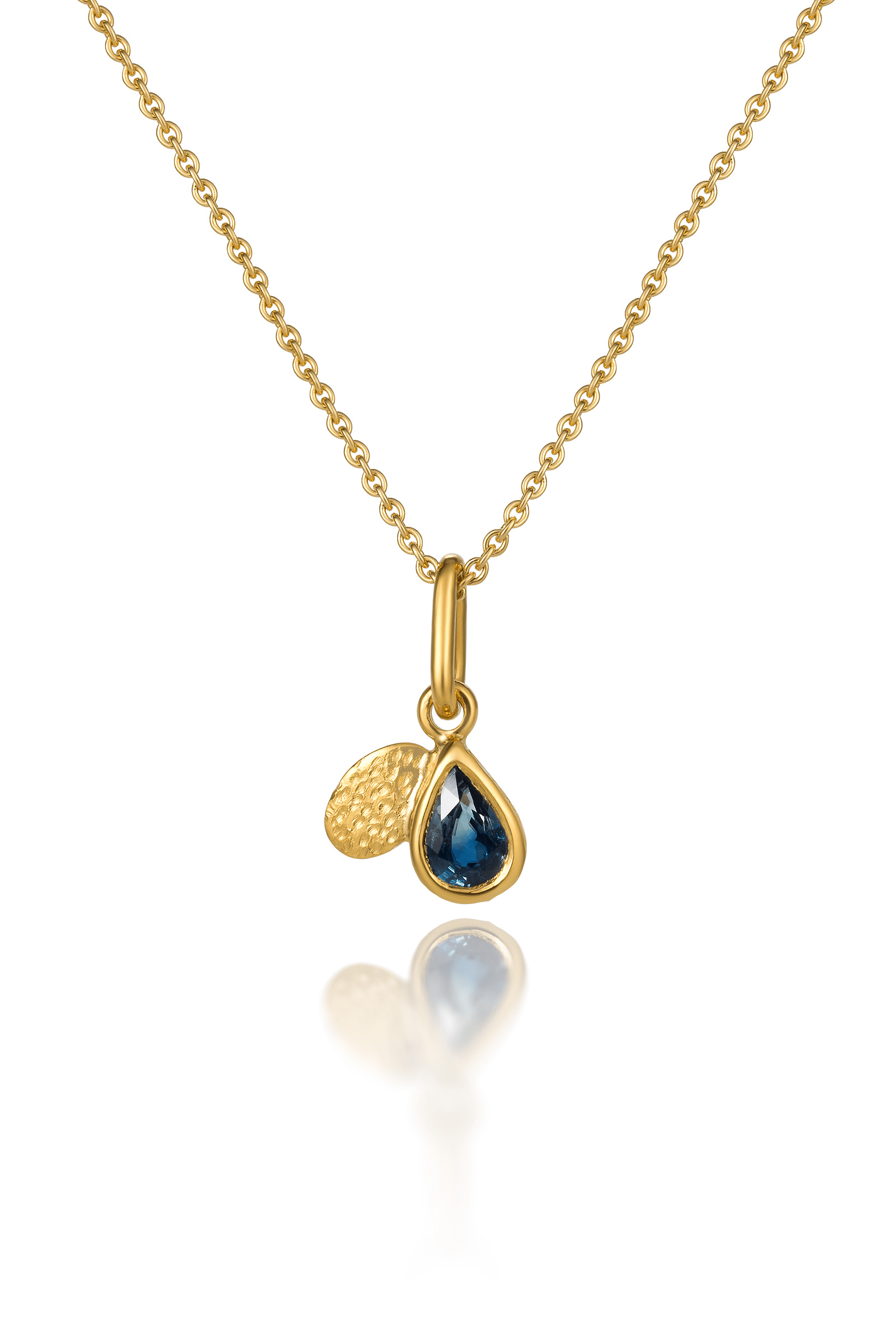 Mini Pear Sapphire Layering Pendant