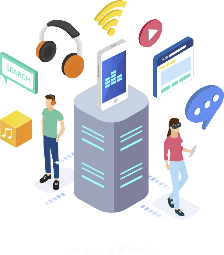 Telecom Software Development Services Differenz System - Premium Light Illustration Gallery - Retina