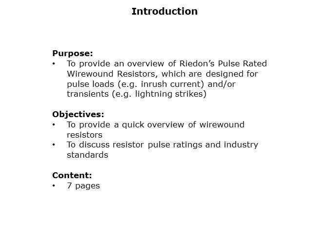 Pulse Rated Wirewound Resistors Riedon Digikey