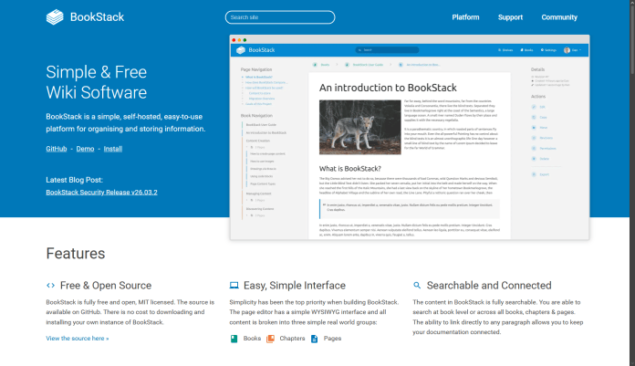 Atlassian Confluence Alternative Bookstack