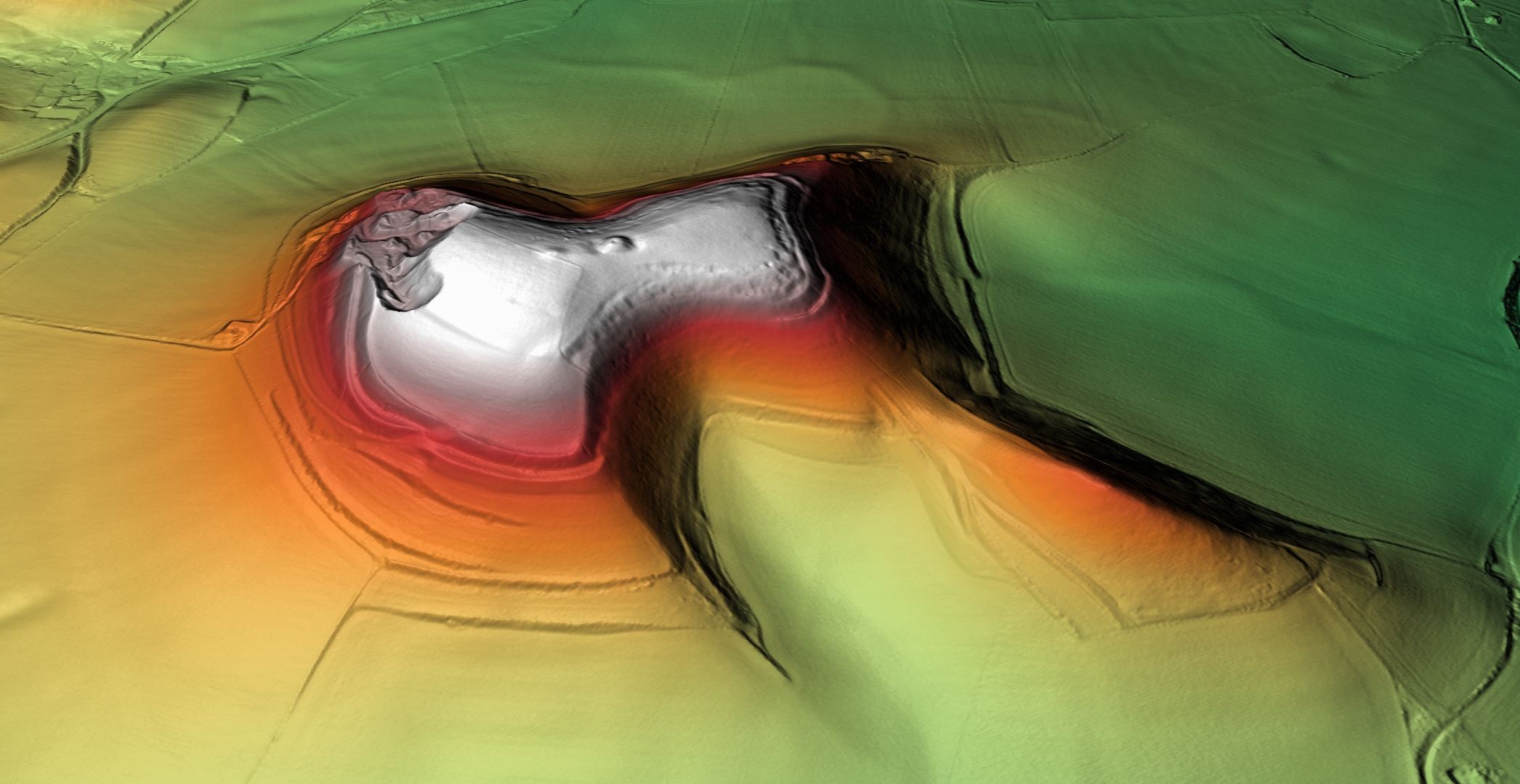 Cley Hill Camp DTM. Generated in planlauf/TERRAIN