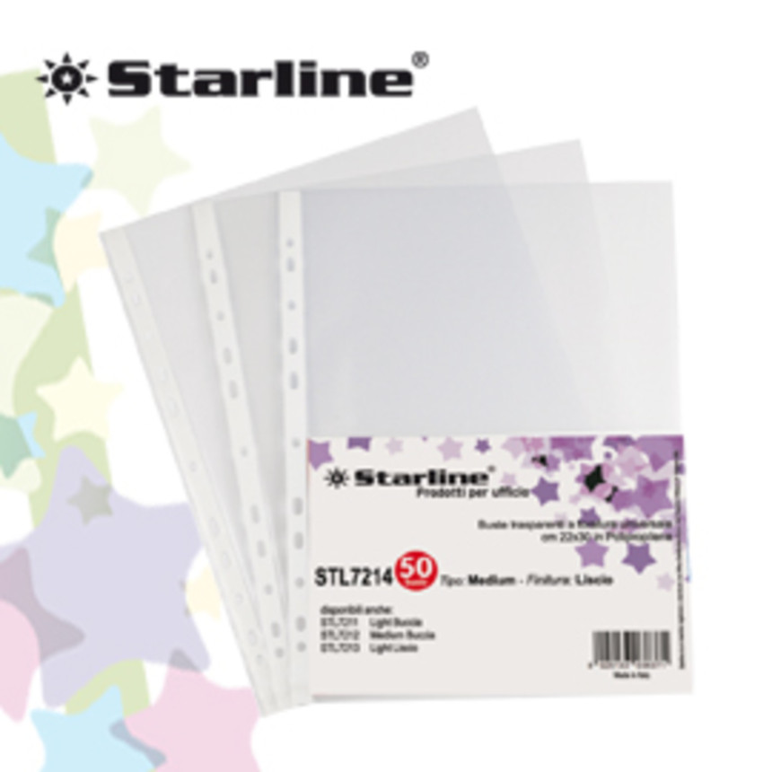 Confezione DA 50 buste forate STARLINE Medium