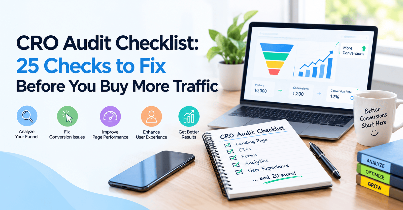 CRO Audit Checklist: 25 Checks to Fix Before You Buy More Traffic