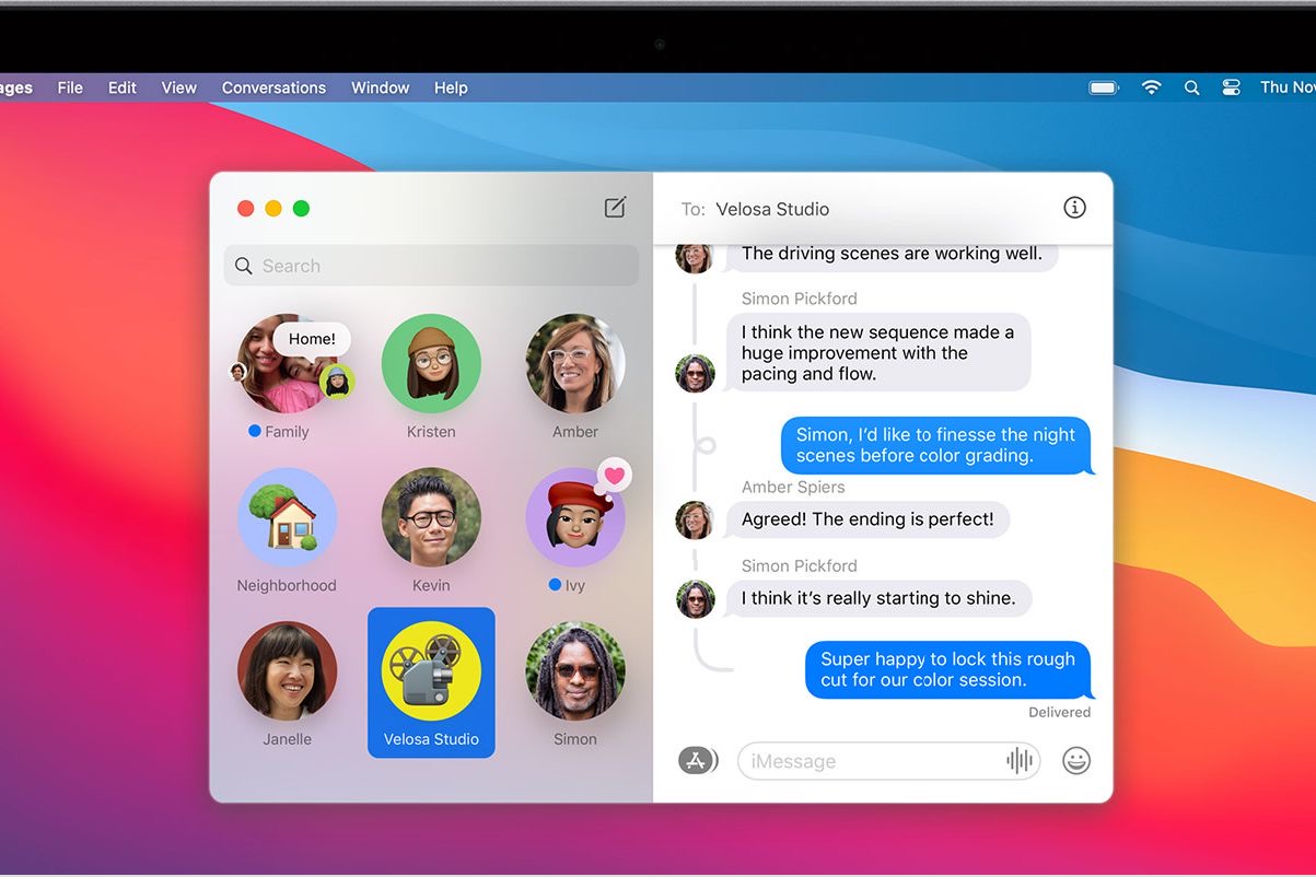 Sending messages from macOS.