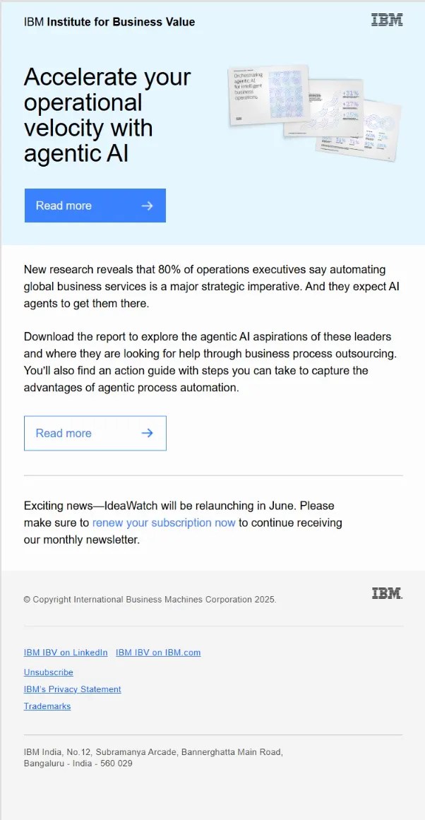 ibm email template - ai agents