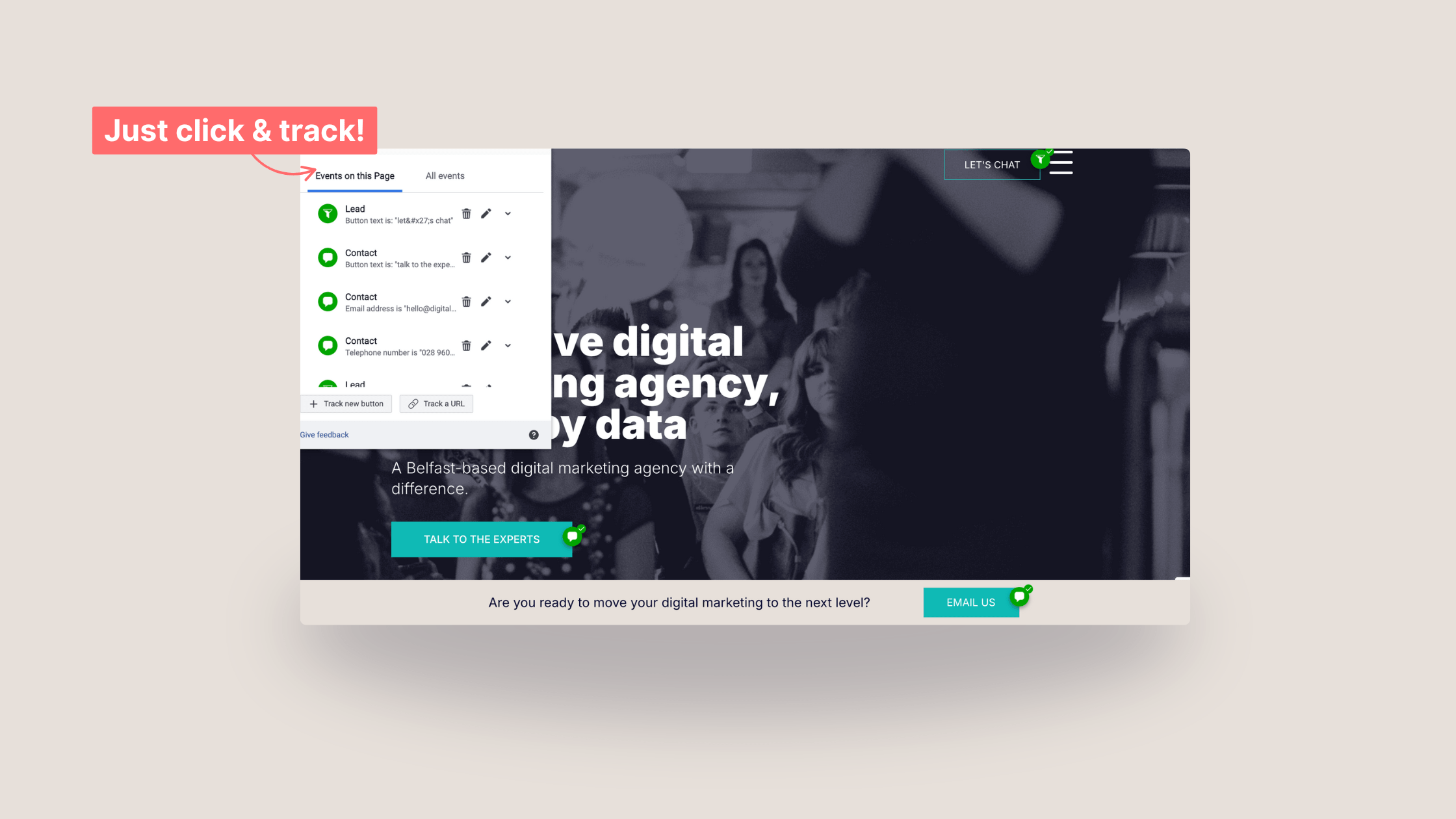 just click and track meta ads tracking learn