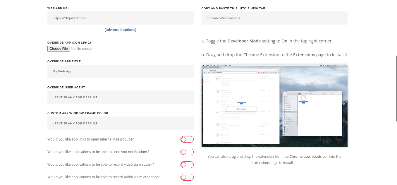 How to convert a website to a chrome app on a chromebook