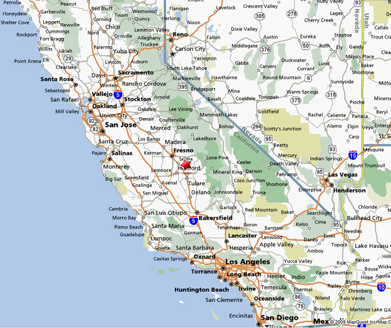 Map Of Dinuba California Statemap 