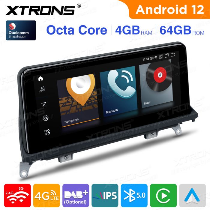 Autoradio android 12 4/64gb stereo auto bmw x5 x6 e70 e71 2011-2013