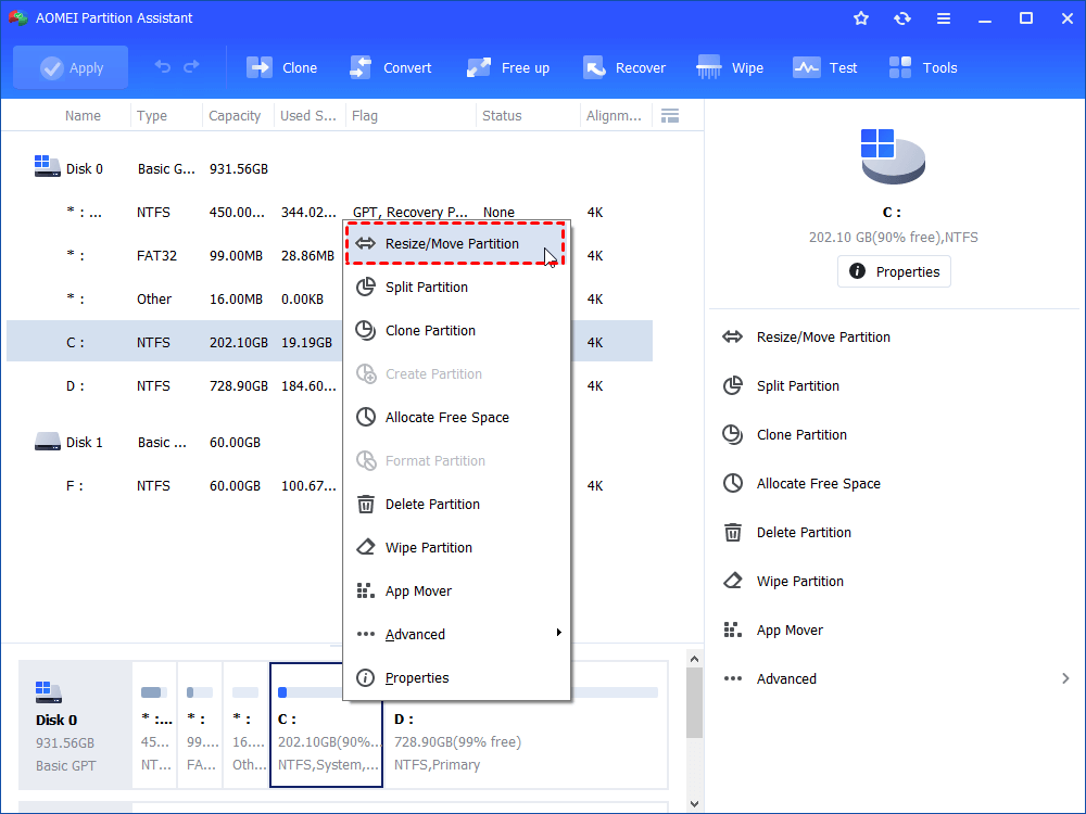 Size of Available Shrink Space in MB 0 (2) Size of Available Shrink Space in MB 0 (2)