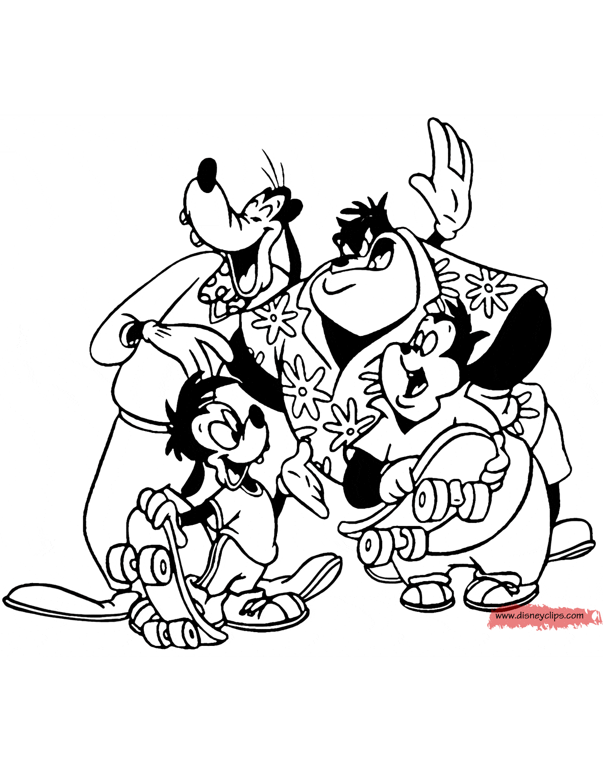 He's funny, silly and totally fierce. Goof Troop Coloring Pages Disneyclips Com