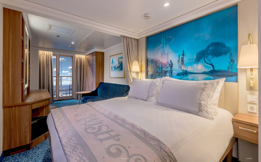 Disney Cruise Line divulga as cabines do Disney Wish