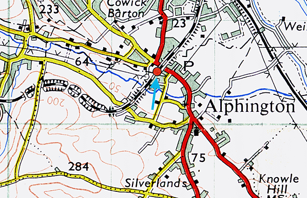 Disused Stations Alphington Halt Alphington Map 