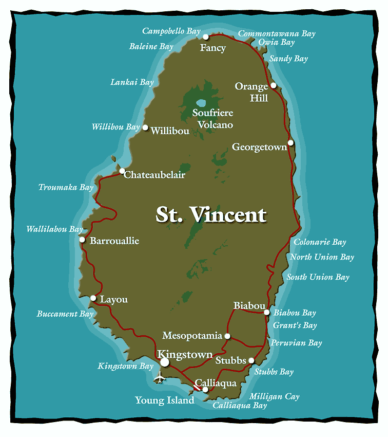 Map Of St Vincent And The Grenadines 