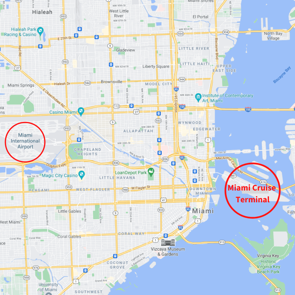 Cruise Ship Port Miami Airport Map Miami Cruise Terminal Complete How To Get To Portmiami 