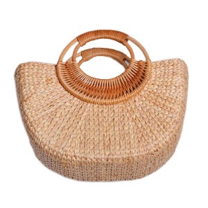 Nordic Vintage Zipper Straw Handbag