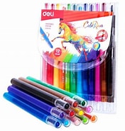 Deli EC20403 Twistable Round Barrel Non-Toxic Crayon 12 Colour - 6935205374097