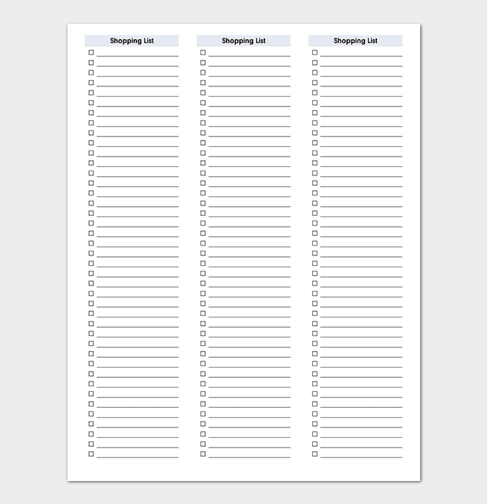 shopping list template 11 checklists for word excel pdf