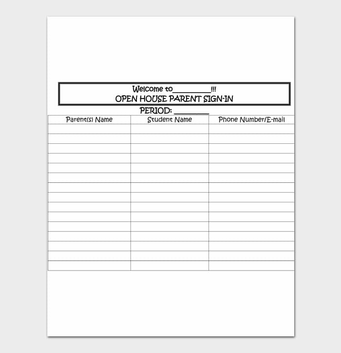 14 printable open house sign in sheets free word excel pdf