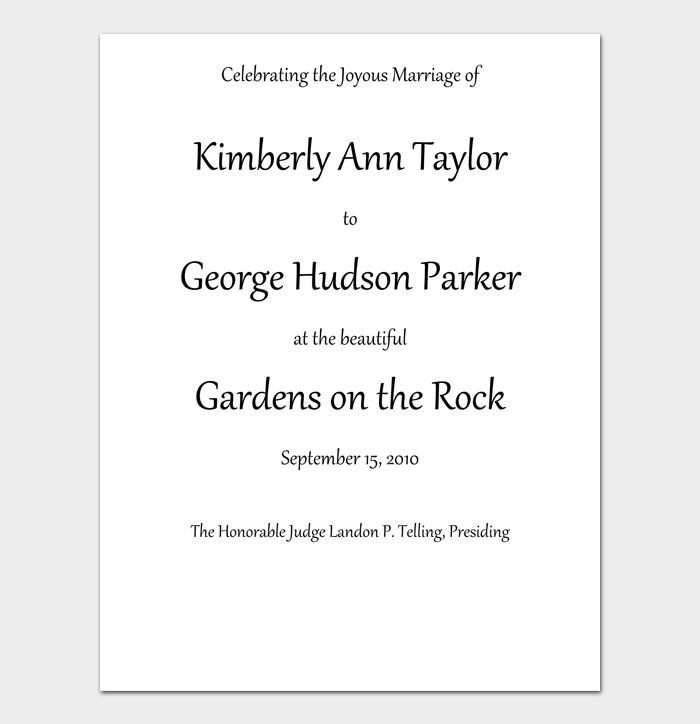 20 Free Wedding Program Examples Templates Writing Guide - Classic Retina Landscape Backgrounds | Free Download