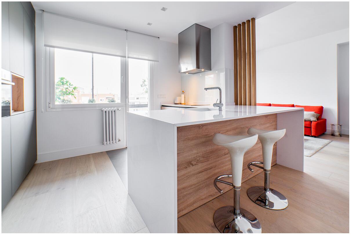 Cocina De Diseno Moderno En Blanco Y Madera Docrys Dc