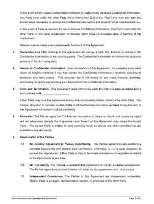 Non Disclosure Agreement Template Free Download Docsketch
