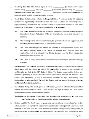 Coaching Contract Free Download Docsketch