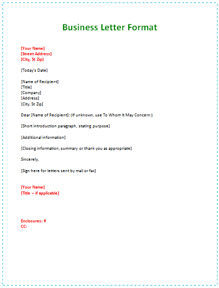 Business Letter Format How To Write 60 Sample Letters Examples