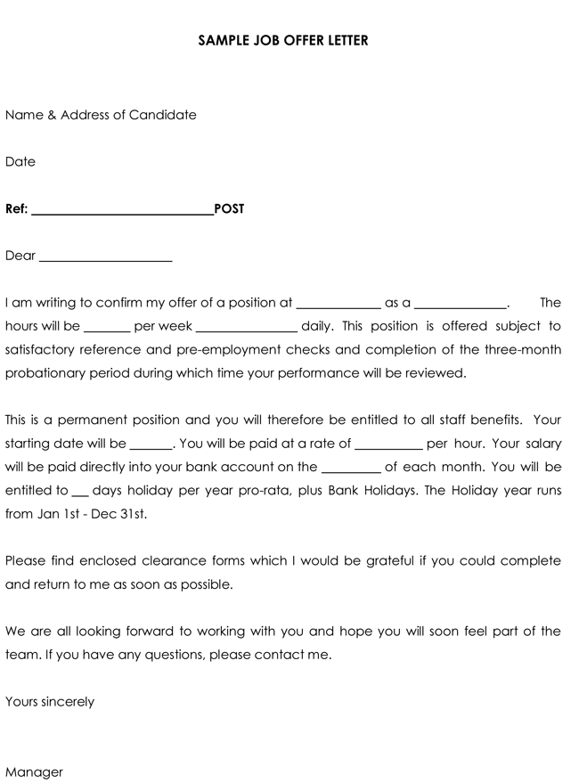 Job Offer Letter Sample Letters And Examples Word Pdf