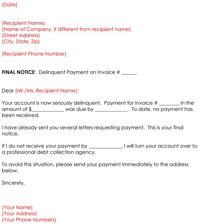 Collection Letter 4 Types Of Collention Letters With Samples