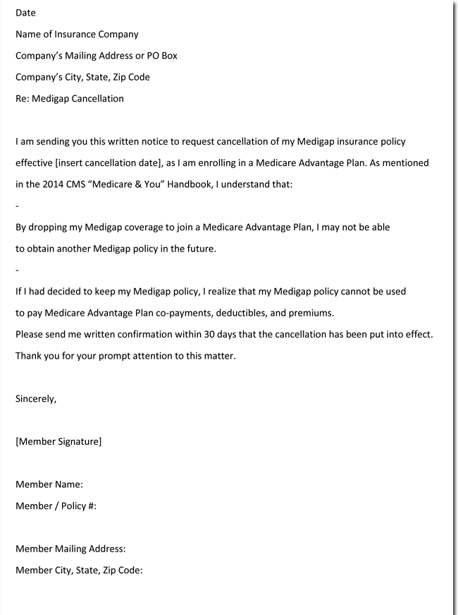 Insurance Termination Letter Samples Formats