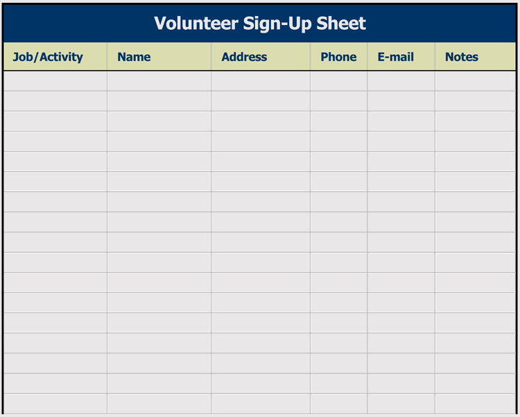 Cocodoc collected lots of free volunteer sign up sheet template for our users. 45 Sign Up Sign In Sheet Templates For Excel Word