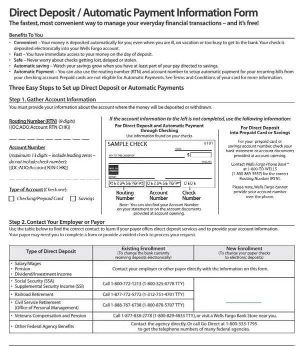 20 free direct deposit authorization forms word pdf