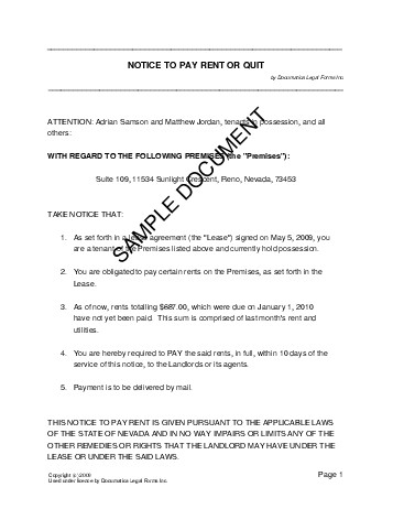 Notice To Pay Rent Philippines Legal Templates Agreements Contracts And Forms