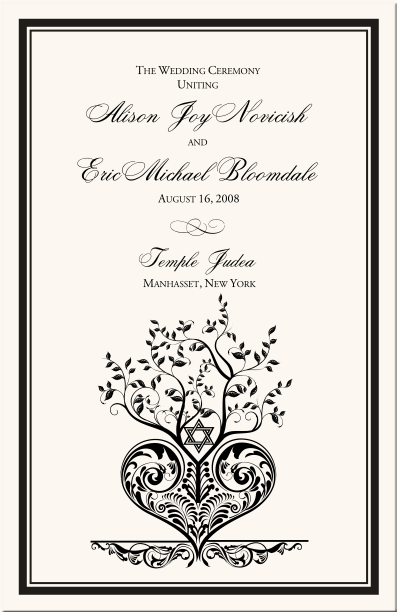 · guests who are unfamiliar with a jewish . Hamsa-Star of David Jewish Wedding Program-Wedding