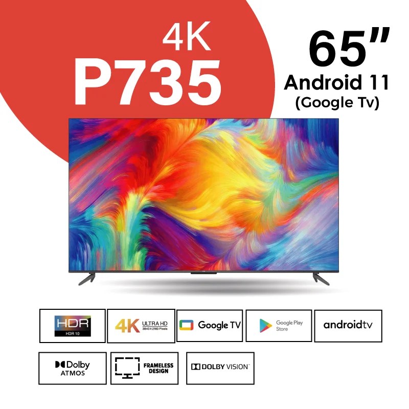 TCL 65V型 4K対応スマートテレビ 65P735 家電 新品 F059 TCL P735シリーズ-Google テレビ-フルスクリーンテレビ-TCLジャパン