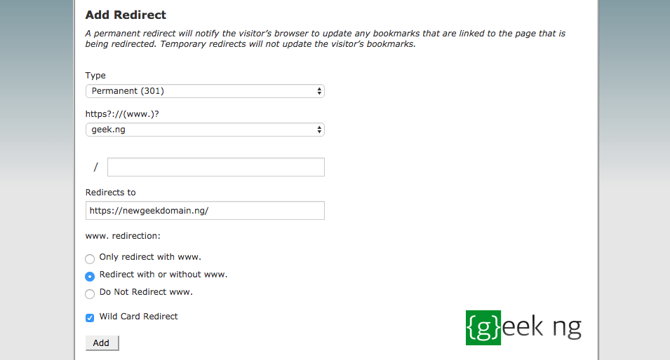 redirect wordpress domain to another