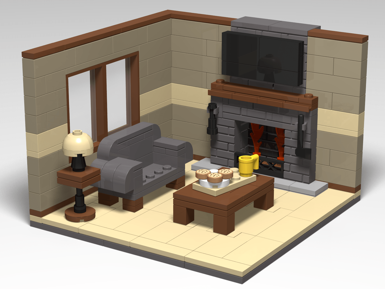 Lego Christmas Tree With Fireplace
