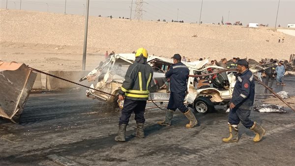 رفع آثار حادث الطريق السياحى بالجيزة