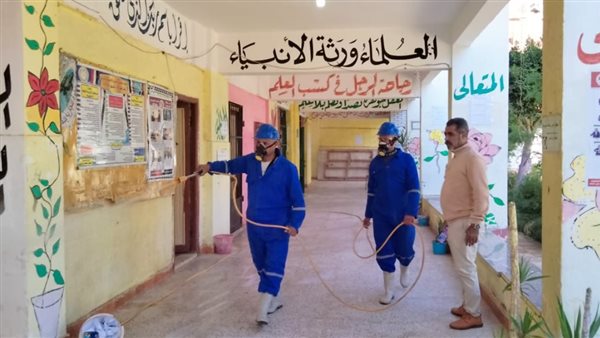 تعقيم اللجان بالإسماعيلية قبل انطلاق التصويت بانتخابات مجلس النواب