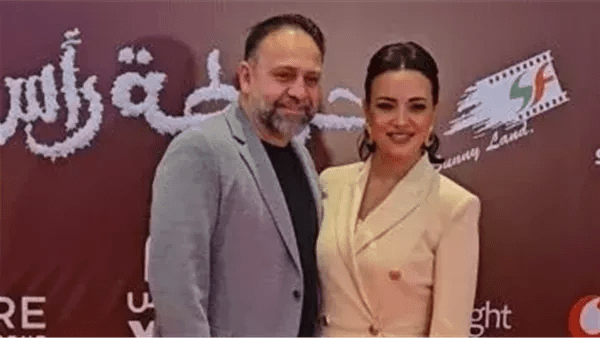  زوج ريهام عبد الغفور يدعمها في العرض الخاص لفيلم خريطة رأس السنة