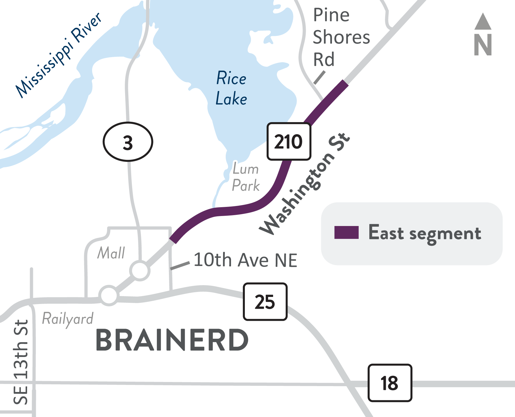 2026 2027 Washington St Hwy 210 Brainerd MnDOT Hwy 210 Brainerd ProjectArea East Map 