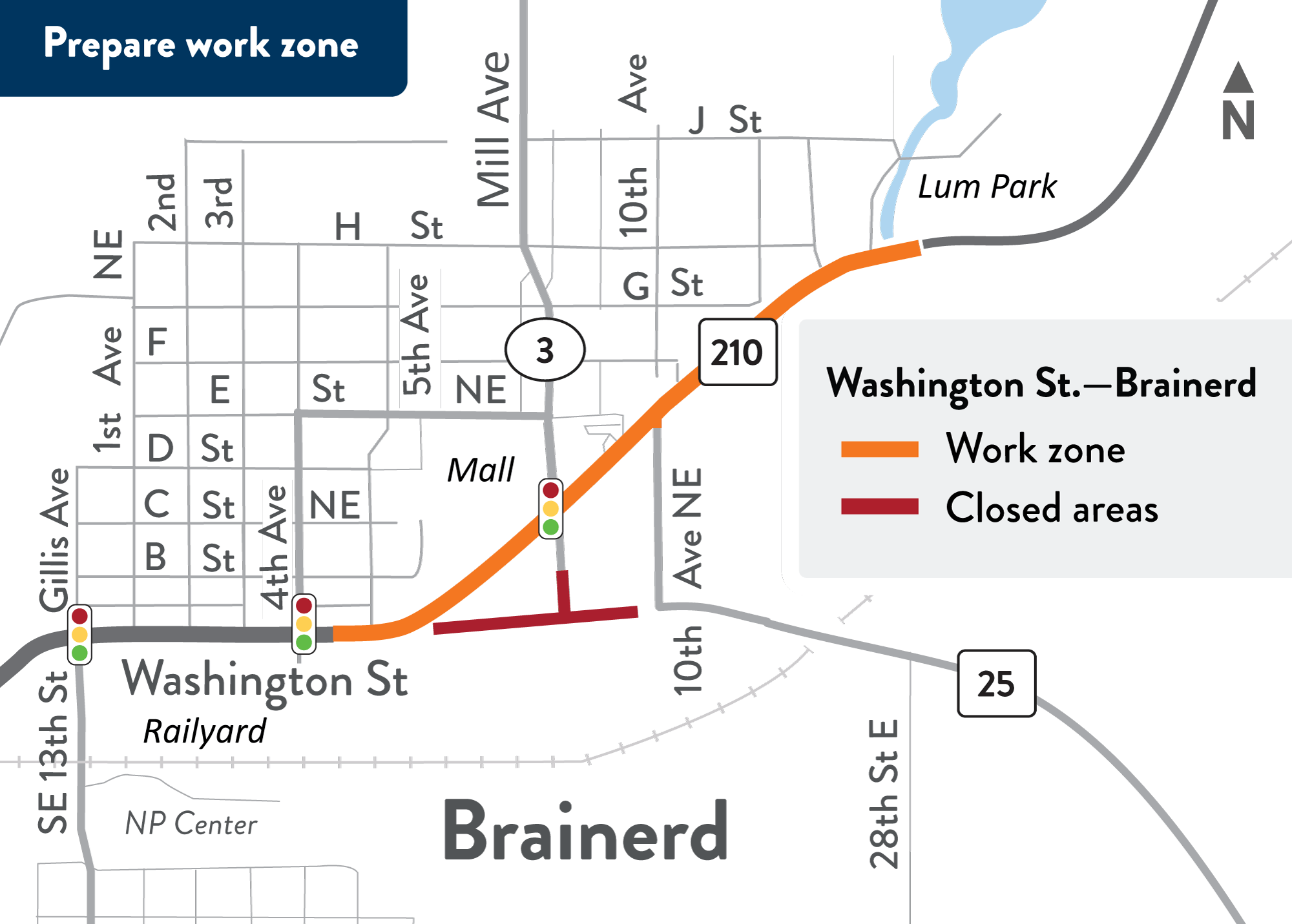 Future Work Traffic Plans Washington St Hwy 210 Brainerd MnDOT Prepwork 